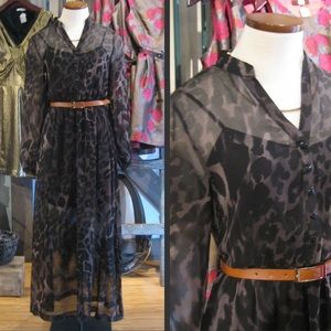 Kenzie L/S Cheetah Maxi Dress